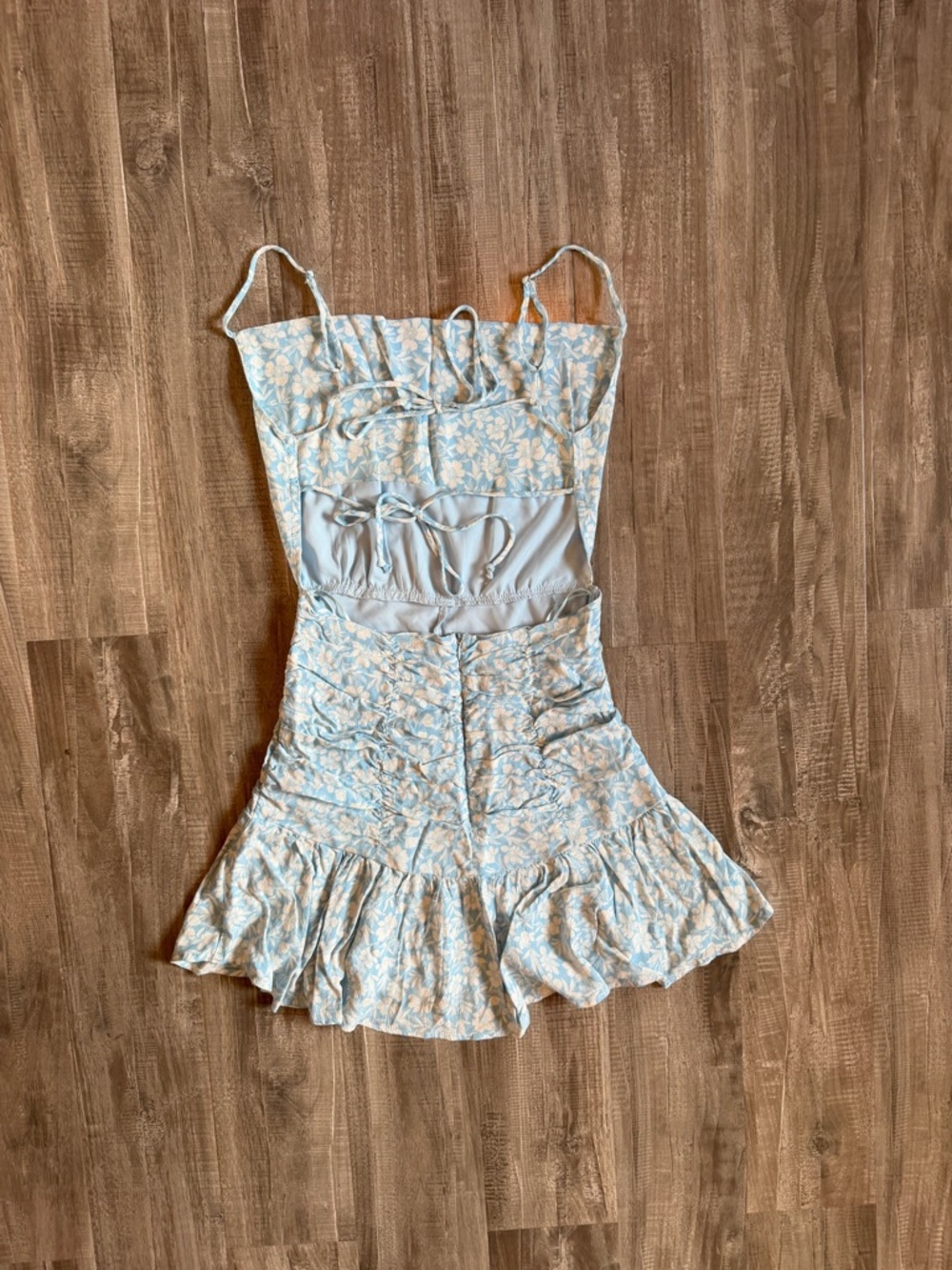 Light Blue Floral Ruffle Sundress - Picture 5 of 8